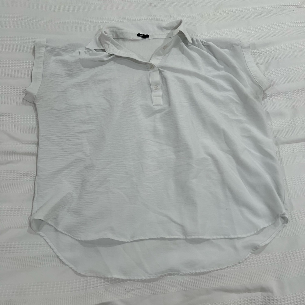 Express White Button Down Women's Shirt